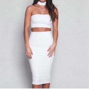 3 Piece Lavender Choker Skirt Set